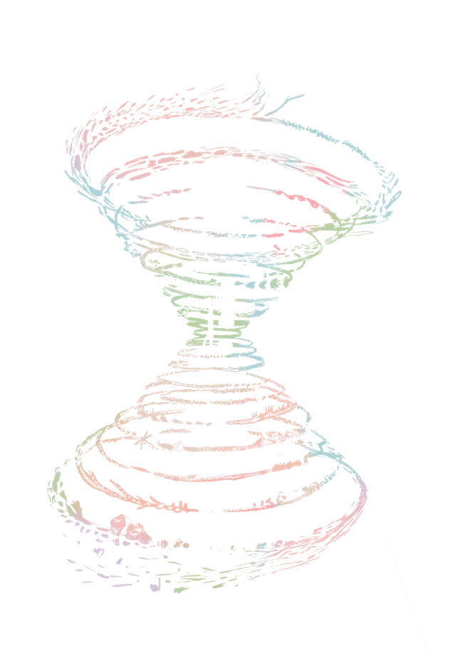 Espiral ilustrada multicolor representando los ciclos de Vinculatorio
